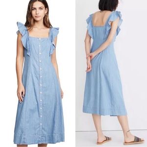 Madewell Denim Midi Ruffle Sleeves